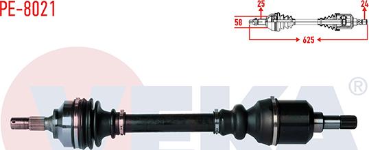 Veka PE-8021 - Drive Shaft autospares.lv