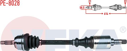 Veka PE-8028 - Drive Shaft autospares.lv