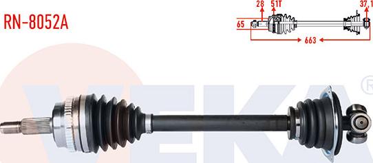 Veka RN-8052A - Drive Shaft autospares.lv