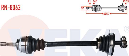 Veka RN-8062 - Drive Shaft autospares.lv