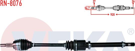 Veka RN-8076 - Drive Shaft autospares.lv