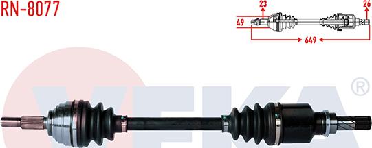 Veka RN-8077 - Drive Shaft autospares.lv