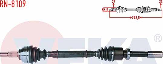 Veka RN-8109 - Drive Shaft autospares.lv