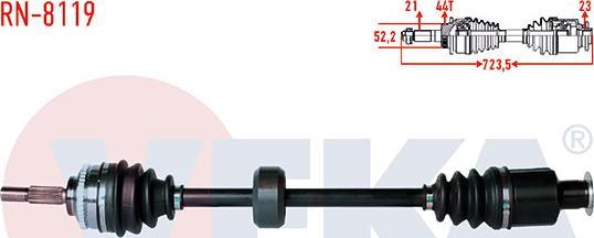 Veka RN-8119 - Drive Shaft autospares.lv