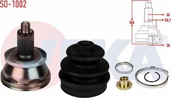 Veka SO-1002 - Joint Kit, drive shaft autospares.lv