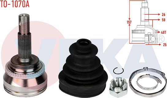 Veka TO-1070A - Joint Kit, drive shaft autospares.lv