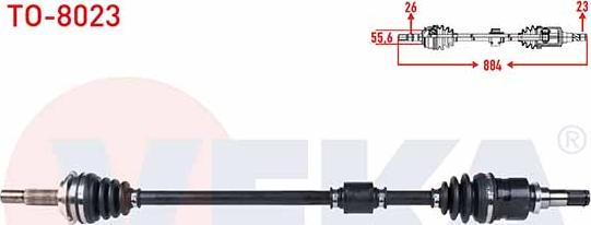 Veka TO-8023 - Drive Shaft autospares.lv