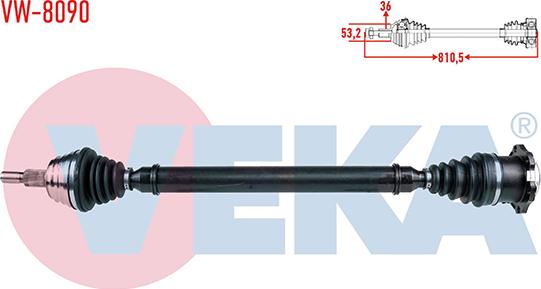 Veka VW-8090 - Drive Shaft autospares.lv