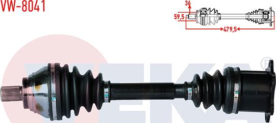 Veka VW-8041 - Drive Shaft autospares.lv