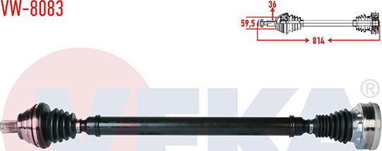 Veka VW-8083 - Drive Shaft autospares.lv