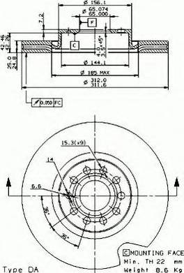 VEMA 98698 - Brake Disc autospares.lv