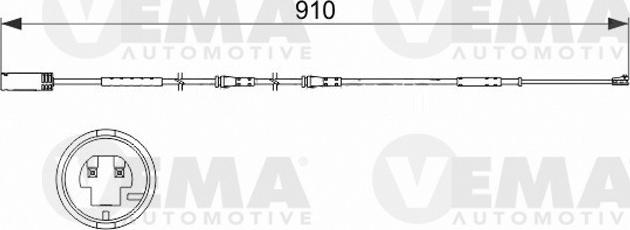 VEMA 117453 - Warning Contact, brake pad wear autospares.lv