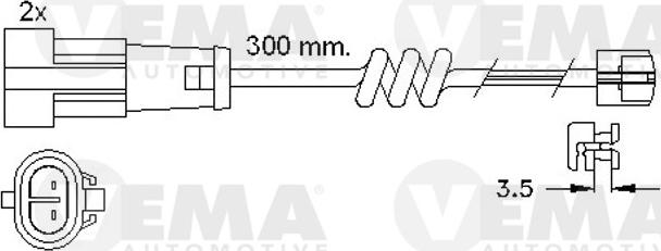 VEMA 117485 - Warning Contact, brake pad wear autospares.lv