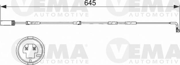 VEMA 117511 - Warning Contact, brake pad wear autospares.lv