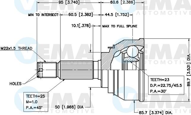 VEMA 18450 - Joint Kit, drive shaft autospares.lv