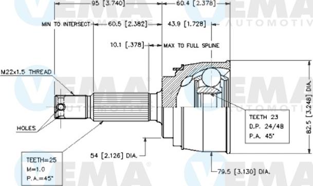 VEMA 18577 - Joint Kit, drive shaft autospares.lv