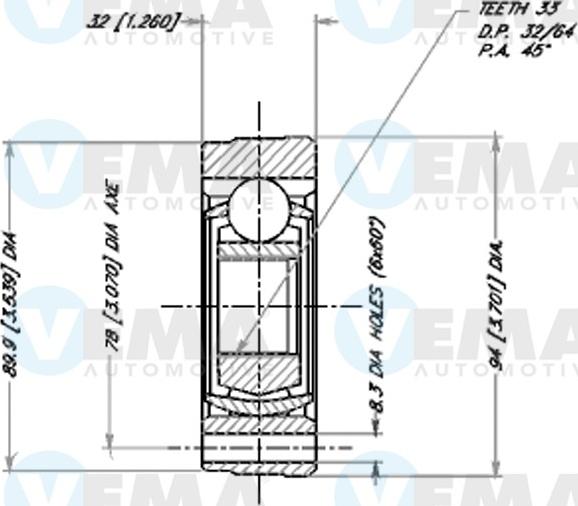 VEMA 18040 - Joint Kit, drive shaft autospares.lv