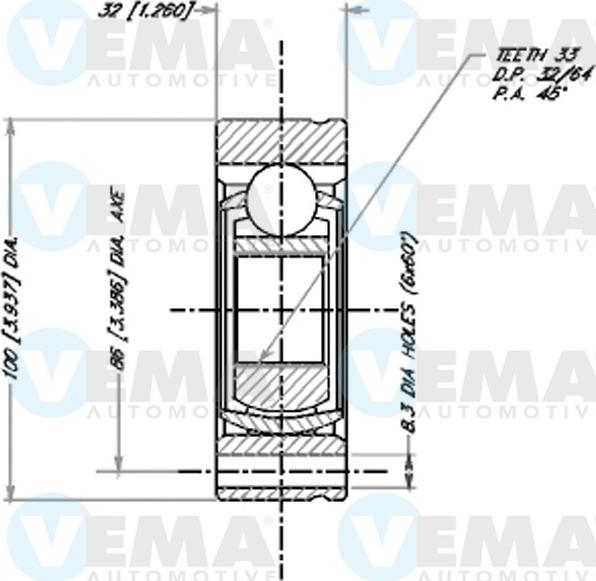 VEMA 18041 - Joint Kit, drive shaft autospares.lv