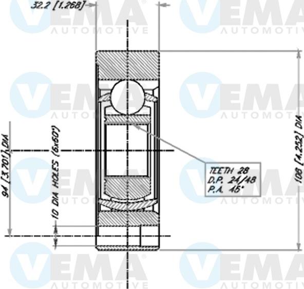 VEMA 18384 - Joint Kit, drive shaft autospares.lv