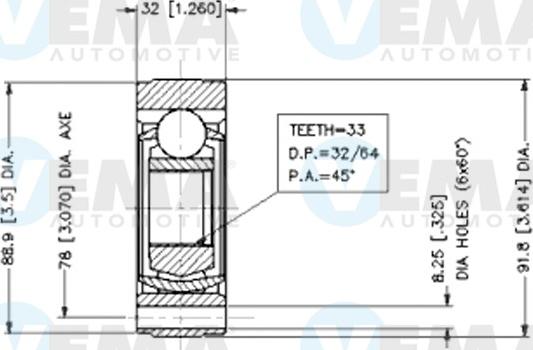 VEMA 18380 - Joint Kit, drive shaft autospares.lv