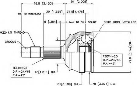 VEMA 18204 - Joint Kit, drive shaft autospares.lv