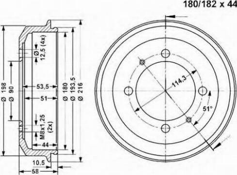 VEMA 801395 - Brake Drum autospares.lv