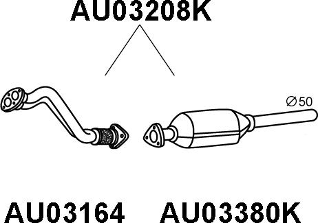 Veneporte AU03208K - Catalytic Converter autospares.lv