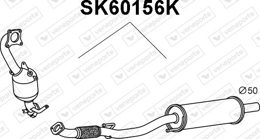 Veneporte SK60156K - Catalytic Converter autospares.lv