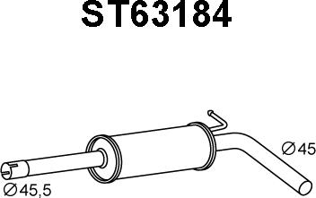 Veneporte ST63184 - Middle Silencer autospares.lv