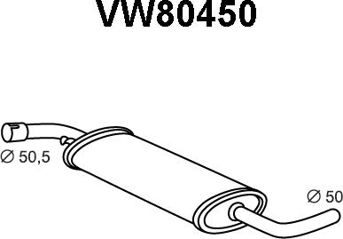 Veneporte VW80450 - Middle Silencer autospares.lv
