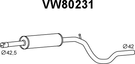 Veneporte VW80231 - Middle Silencer autospares.lv