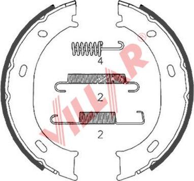 Villar 629.0874 - Brake Shoe Set, parking brake autospares.lv