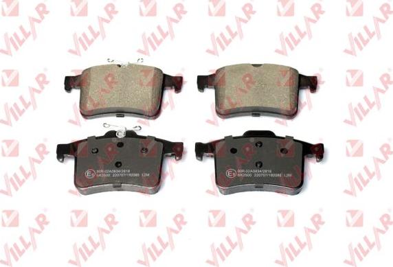 Villar 626.2085 - Brake Pad Set, disc brake autospares.lv