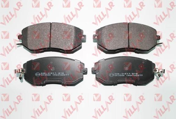 Villar 626.2077 - Brake Pad Set, disc brake autospares.lv