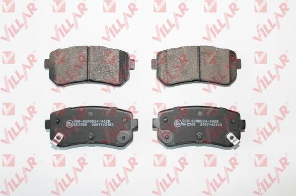 Villar 626.2103 - Brake Pad Set, disc brake autospares.lv