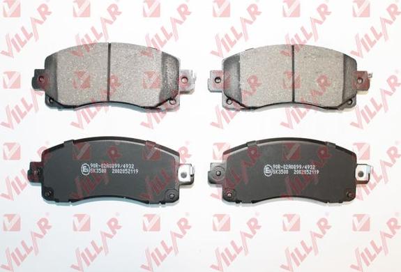 Villar 626.2119 - Brake Pad Set, disc brake autospares.lv