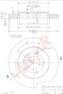 Villar 628.0930 - Brake Disc autospares.lv