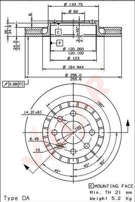 Villar 628.0495 - Brake Disc autospares.lv