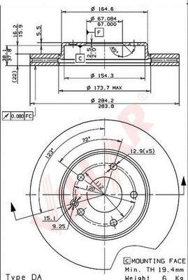 Villar 628.0440 - Brake Disc autospares.lv