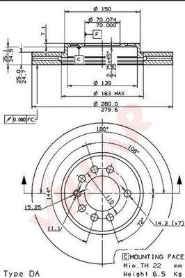 Villar 628.0487 - Brake Disc autospares.lv