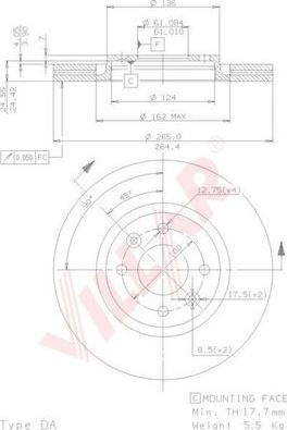 Villar 628.0549 - Brake Disc autospares.lv