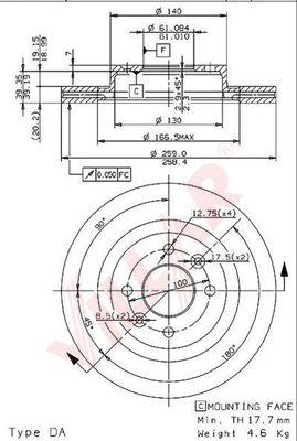 Villar 628.0545 - Brake Disc autospares.lv