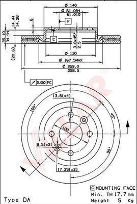 Villar 628.0554 - Brake Disc autospares.lv