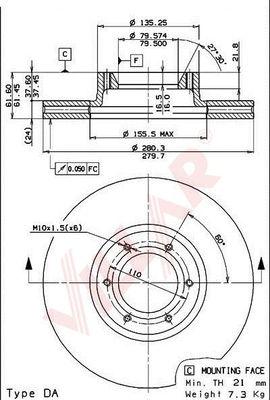 Villar 628.0560 - Brake Disc autospares.lv