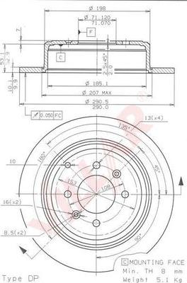 Villar 628.0503 - Brake Disc autospares.lv