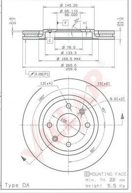 Villar 628.0520 - Brake Disc autospares.lv