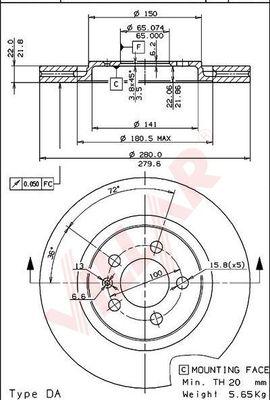 Villar 628.0657 - Brake Disc autospares.lv