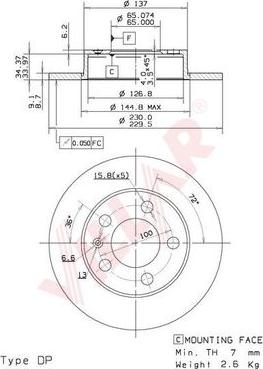 Villar 628.0155 - Brake Disc autospares.lv