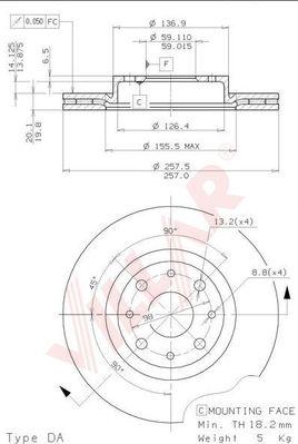 Villar 628.0126 - Brake Disc autospares.lv