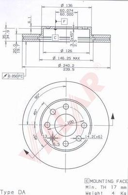 Villar 628.0850 - Brake Disc autospares.lv